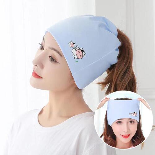 Calf parent-child picture spring and summer confinement hat maternity hat ladies pile hat confinement hat headscarf headband set 62101