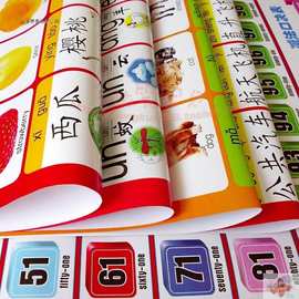 墙上贴图宝宝 婴儿墙贴挂图认知启蒙0-3岁大图片识字无声早教幼儿