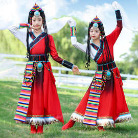 藏族头饰活动藏族演出服少数民族女童舞台小卓玛玛独唱表演女生