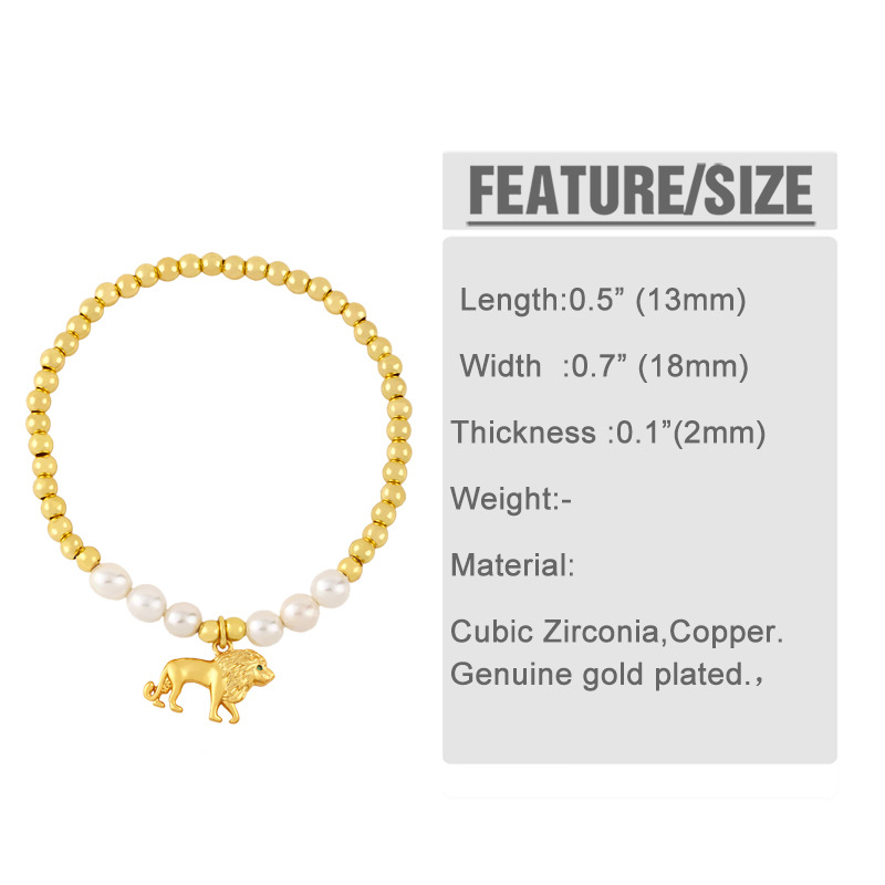 Mode Animal Plaqué Or 18k Pierres Précieuses Artificielles Bracelets En Masse display picture 2