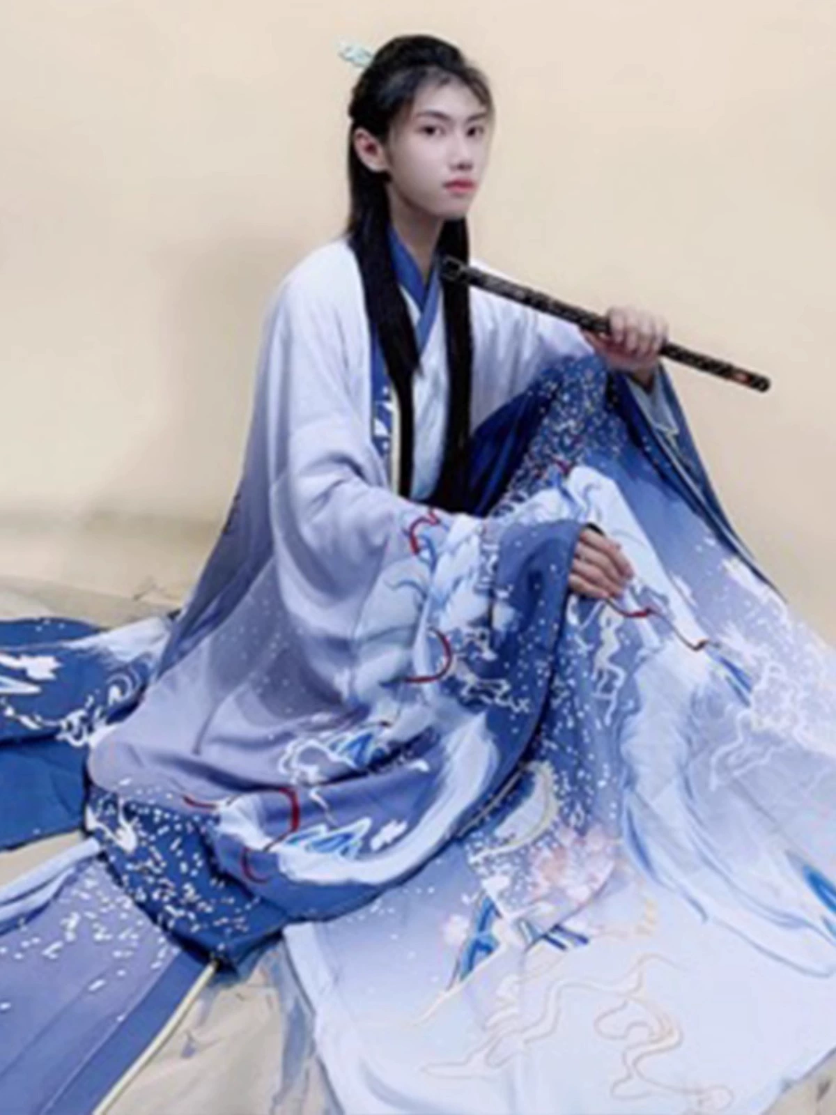 Оригинальная мужская и женская модель Hanfu Вэй Цзиньфэн пара новая национальная рубашка с большим рукавом с вышивкой