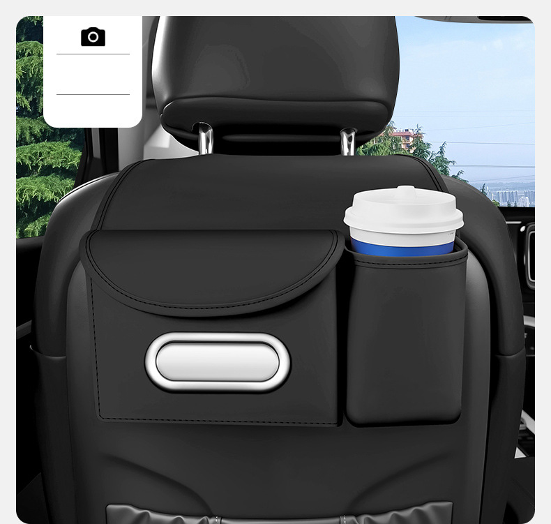 Car tissue box, seat back tissue holder, water cup holder, hanging car tissue cover, multifunctional storage