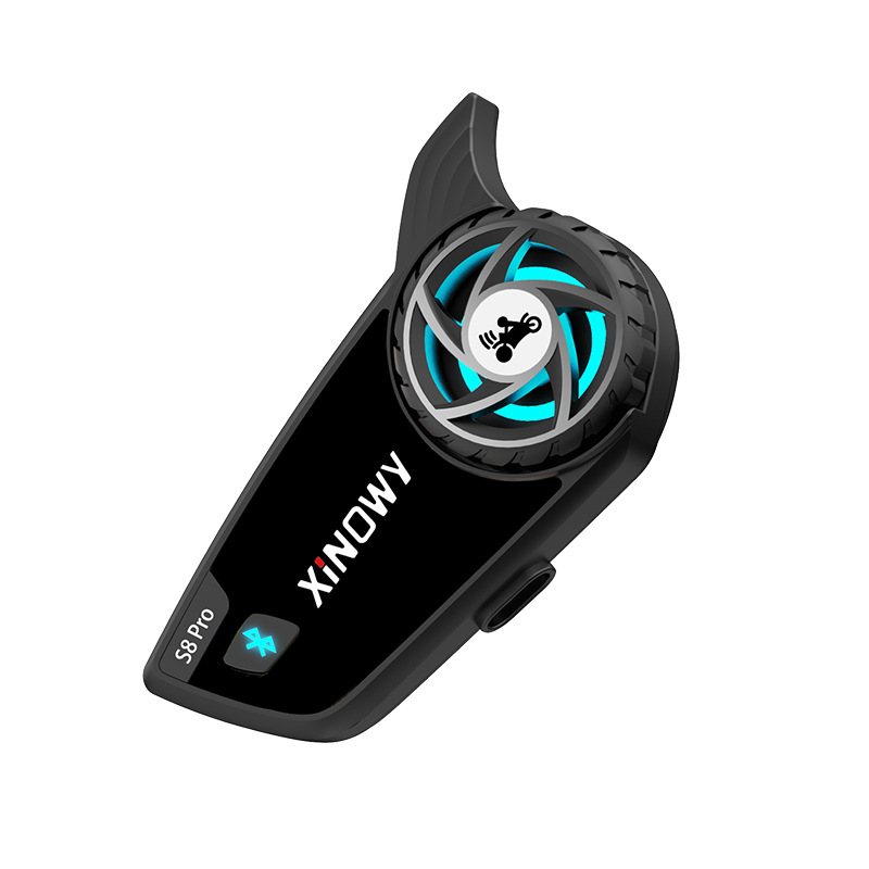 Xinowy Helmet Bluetooth Headset for 8 People with Simultaneous Intercom, Motorcycle Helmet Intercom Bluetooth Headset, Waterproof, Cross-Border