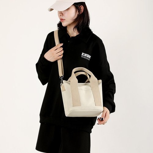 Canvas bag lunch bag new Japanese style hand-held crossbody bag women's bag large capacity thousand layer bag hand bag small bag