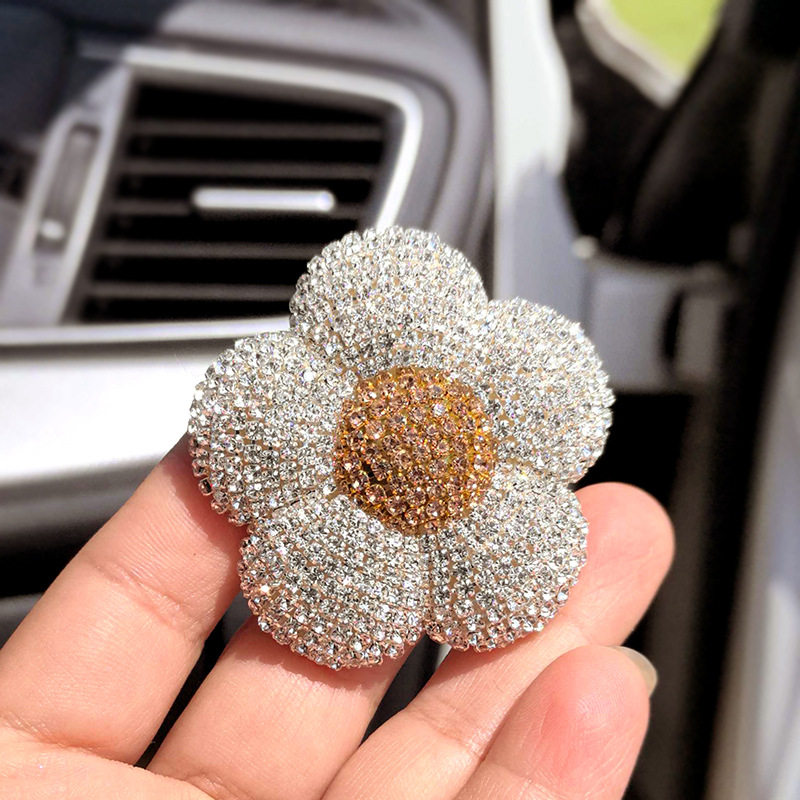 빅 플라워 패치 - 화이트 다이아몬드 골드 하트