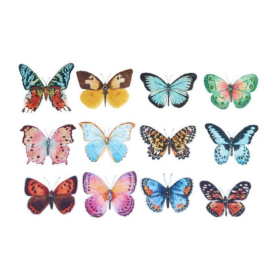 36 Watercolor Butterfly Wedding Party Arrangement Valentine's Day Flowers bouquet Accessories 3D Simulation Butterfly Decoration