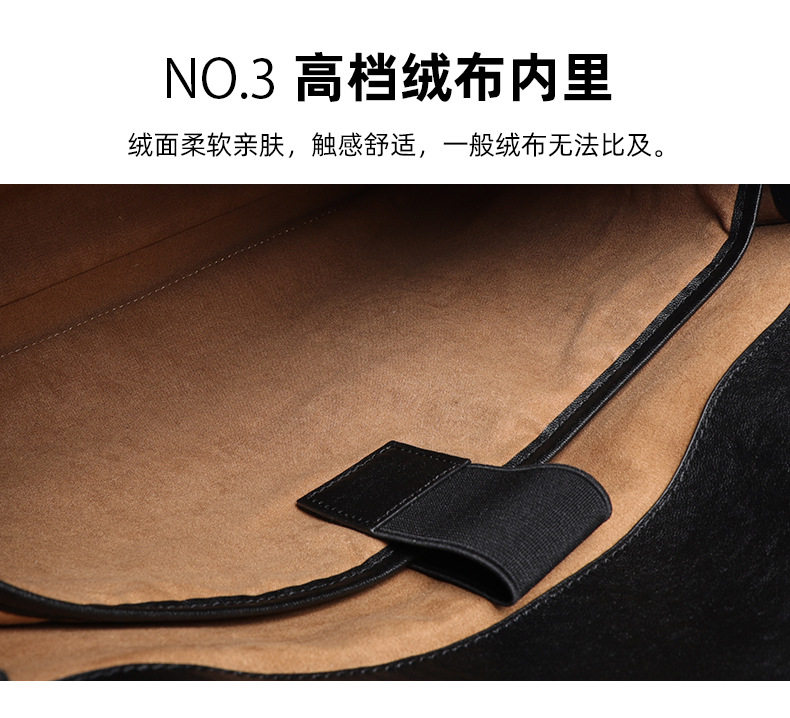 Túi xách tay nam da bò lớp đầu vân vân tay, túi công sở đựng laptop 15 inch 39×9×29 cm — Lớp lót nỉ flannel cao cấp thuộc da thực vật, Lớp lót flannel cao cấp chi tiết 8
