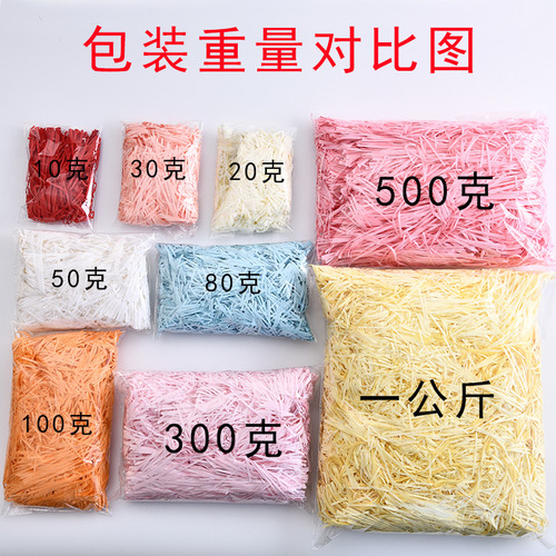 Wholesale manufacturer of Laffra grass paper fibers, bulk 10g 20g 50g happy couple candy box filler shredded paper fibers in stock Laffra grass