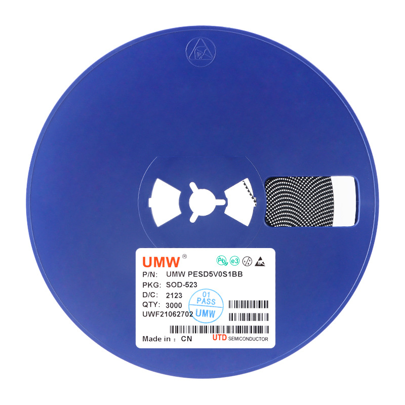 原装正品 UMW PESD5V0S1BB SOD-523 5V ESD防静电二极管保护芯片