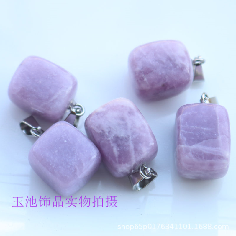 Colgante de cristal natural pequeño cuadrado rosa verde dongling ágata rojo colgante irregular pendientes collar accesorios diy