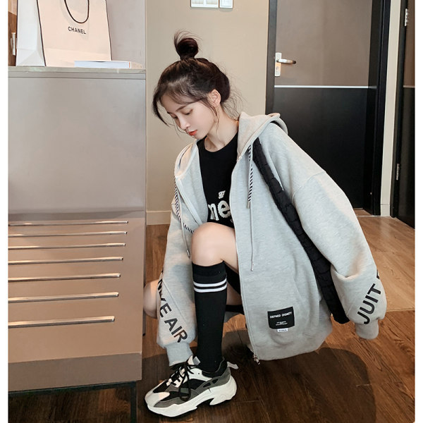 Abrigo de Otoño de las mujeres de moda ins versátil flojo gordito niña más tamaño ropa de mujer 2024 Nuevo estilo coreano cardigan suéter Delgado image 4