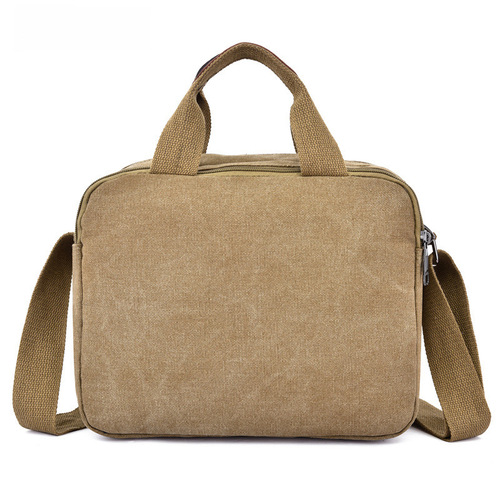 Men's Canvas Tote Bag Korean Style Simple Men's Business Travel Handbag Shoulder Bag Large Capacity Travel Backpack