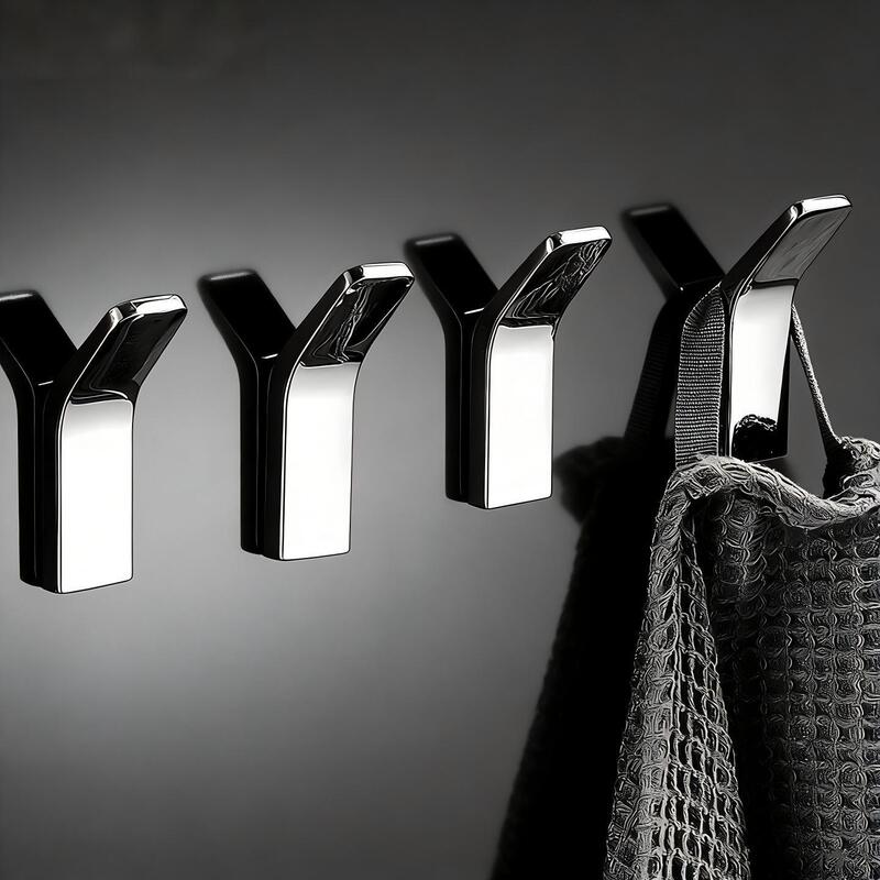 Bathroom Towel Hook, No-Drill Minimalist Style Single Clothes Hook for Door, Entryway, Bathroom, Toilet