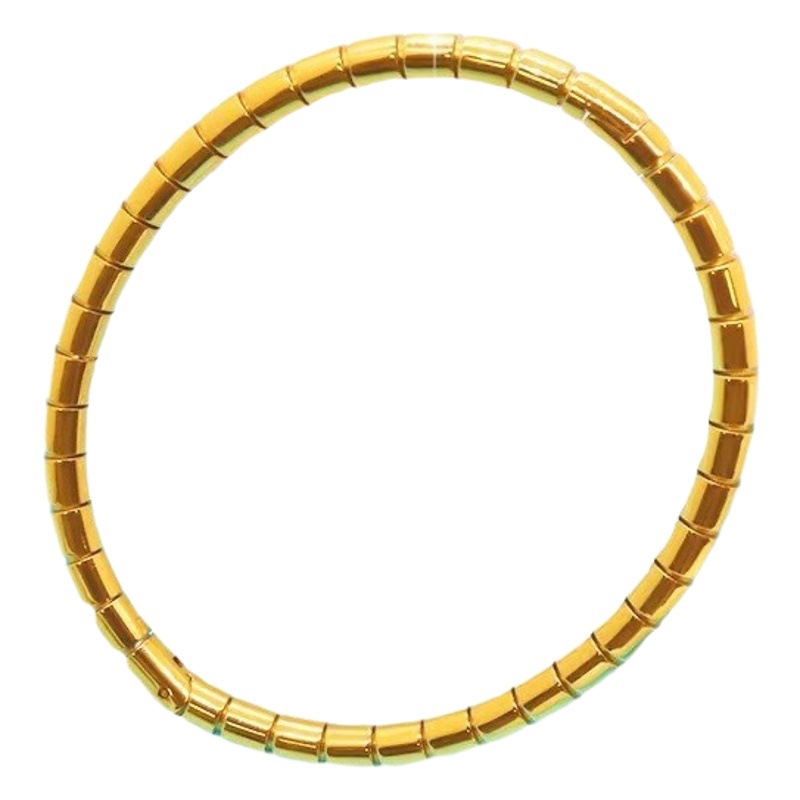 Pulsera de acero titanio, brazalete abierto de cadena de serpiente redonda que no se desvanece, pulsera para mujer, artículo de moda transfronterizo, pulsera de acero inoxidable de lujo ligero.