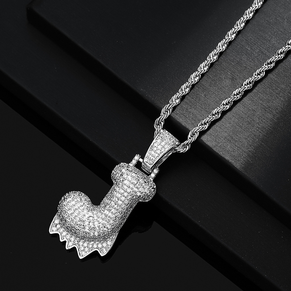 Cross-border hip hop burbuja colgante 26 letras nombre personalizado nicho accesorios de personalidad de zircon para hombres