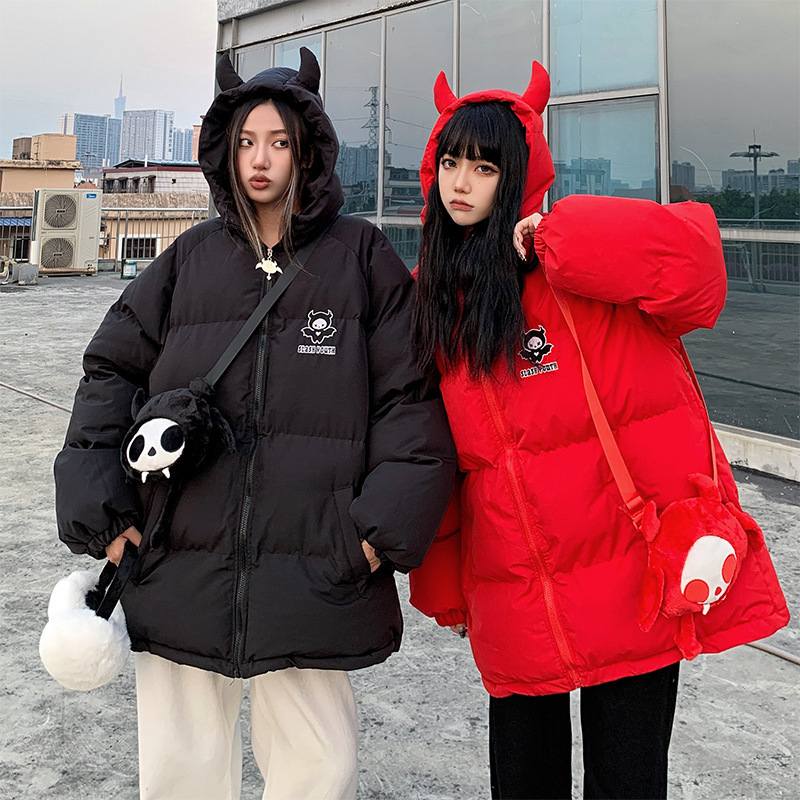 High Street Deviruchi Doll Hooded Cotton-padded Coat Women's Winter Thickened Warm oversize Loose Bread Coat Tide