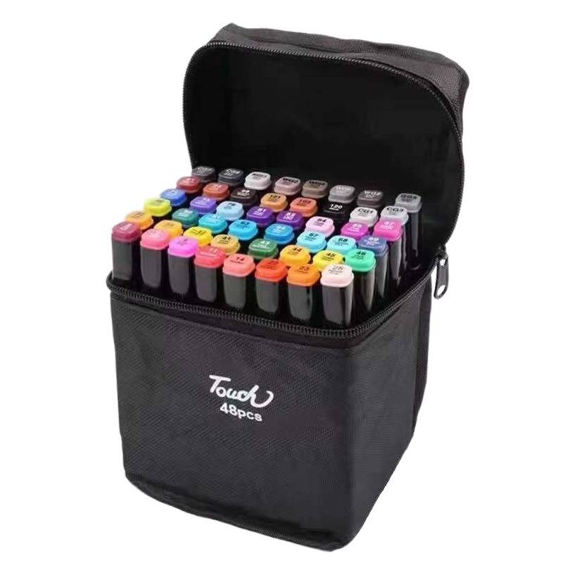 Juego de marcadores de dos cabezas, juego de pintura para estudiantes, bolígrafo de acuarela para niños aceitosos con alcohol, 48 colores, 80 colores, 262 colores