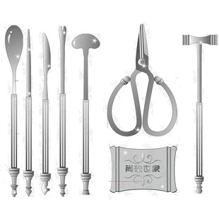 Crab eating tools crab eight pieces household crab removal artifact stainless steel hairy crab pliers crab needle crab clip suit