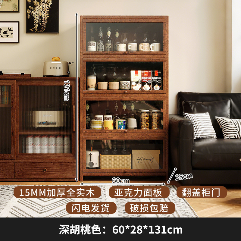 Portavasos de madera de estilo medio, mesa de comedor, estante de almacenamiento de tazas, taza de café, taza de agua, taza de té, armario de almacenamiento a prueba de polvo