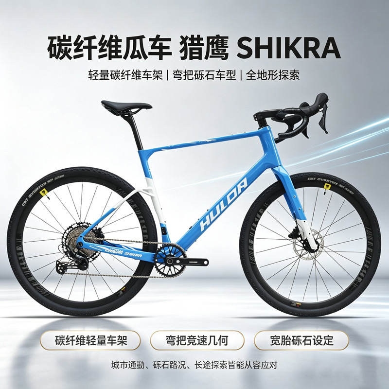 Haluada SHIKRA Falcon GRAVEL carbon fiber road bike with 10-speed transmission and full oil disc brakes for gravel off-road riding Haluada SHIKRA Falcon GRAVEL carbon fiber road bike with 10-speed transmission and full oil disc brakes for gravel off-road riding