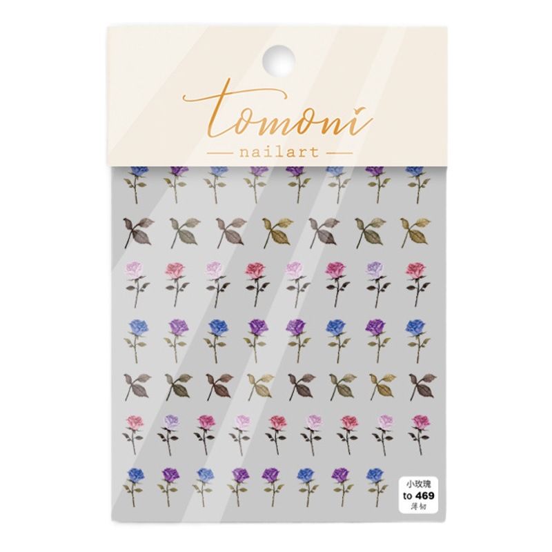 INS papel adhesivo de uñas en línea popular Versalles Rosa pequeño patrón Hada suave 3D parche impermeable con adhesivo