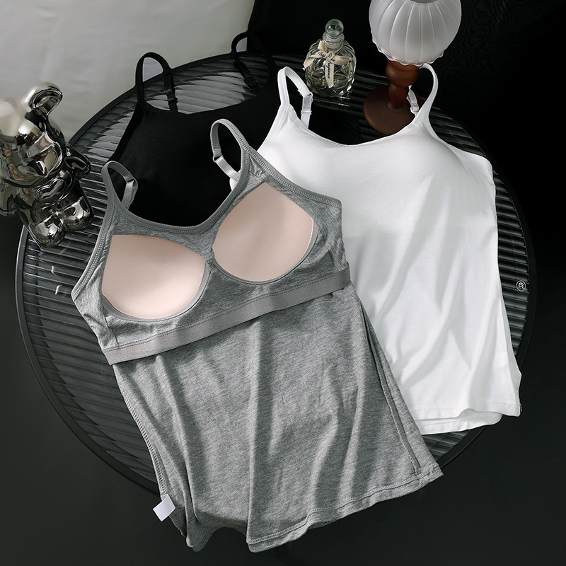 European and American Cross-border Explosions Shein Hot Selling TEMU One-piece Fixed Cup Traceless Camisole Underwear Solid Color Women European and American Cross-border Explosions Shein Hot Selling TEMU One-piece Fixed Cup Traceless Camisole Underwear Solid Color Women