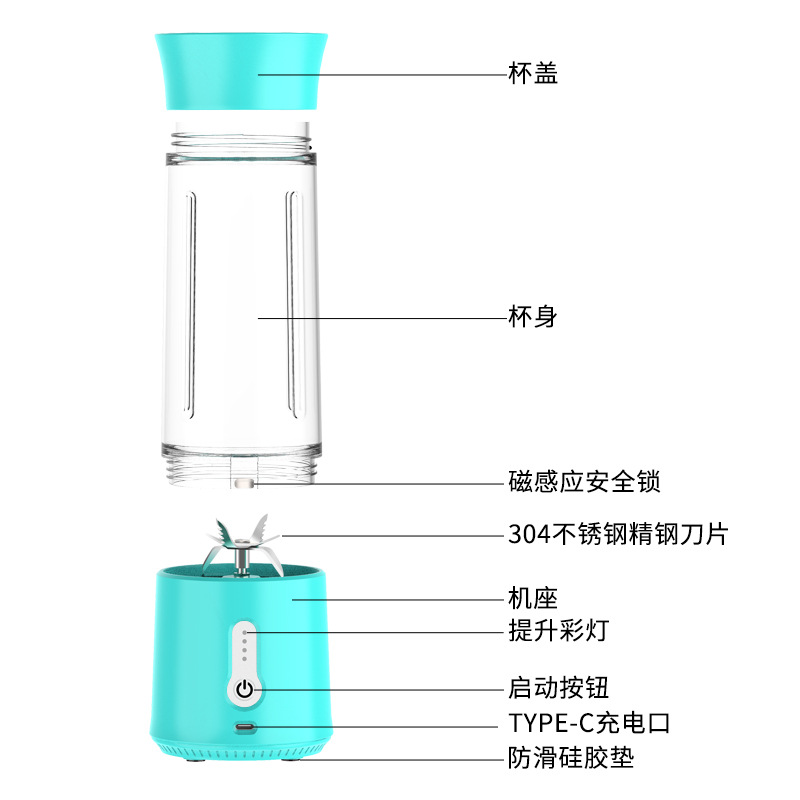 2021 Portable Multi-functional Juicer Blender Amazon Charging Juicer Mini Juice Maker