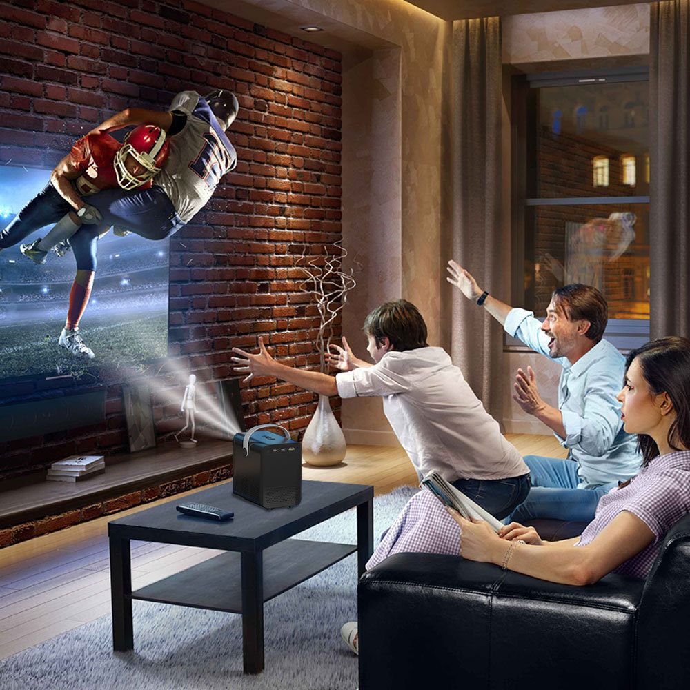 Máquina de cine y televisión móvil 4K proyector inteligente proyector mini proyector de oficina de proyección portátil fábrica de fuente de pared