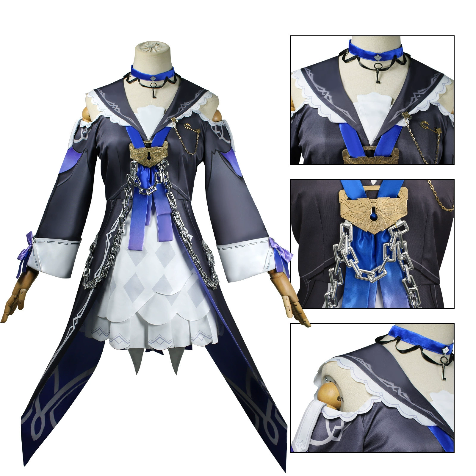 漫路人 Cangfa Cos одежда Звезда Близнецы Рельсовый костюм Cosplay Черная башня костюм Cosplay Черная башня костюм
