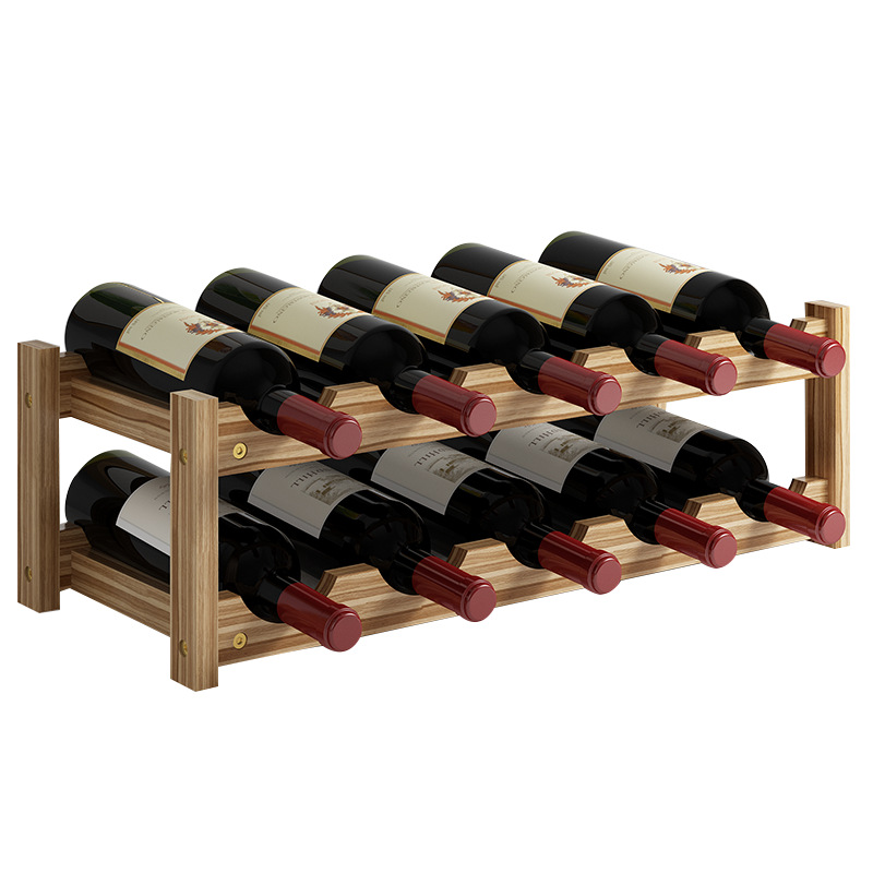Red Wine Rack Ornaments Wine Rack Solid Wood Household Small Modern Simple Red Wine Cabinet Display Rack Red Wine Grids