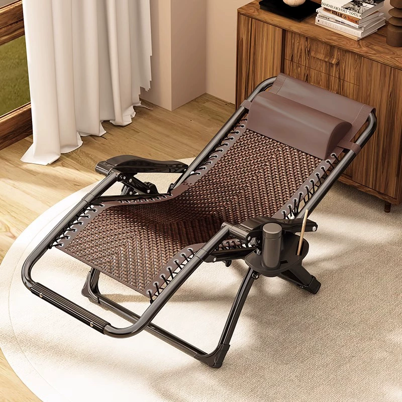 Шезлонги Складной обеденный перерыв Балкон Спинка Спальные кресла для пожилых людей повседневные домашние портативные офисные лежачие стулья двойного назначения
