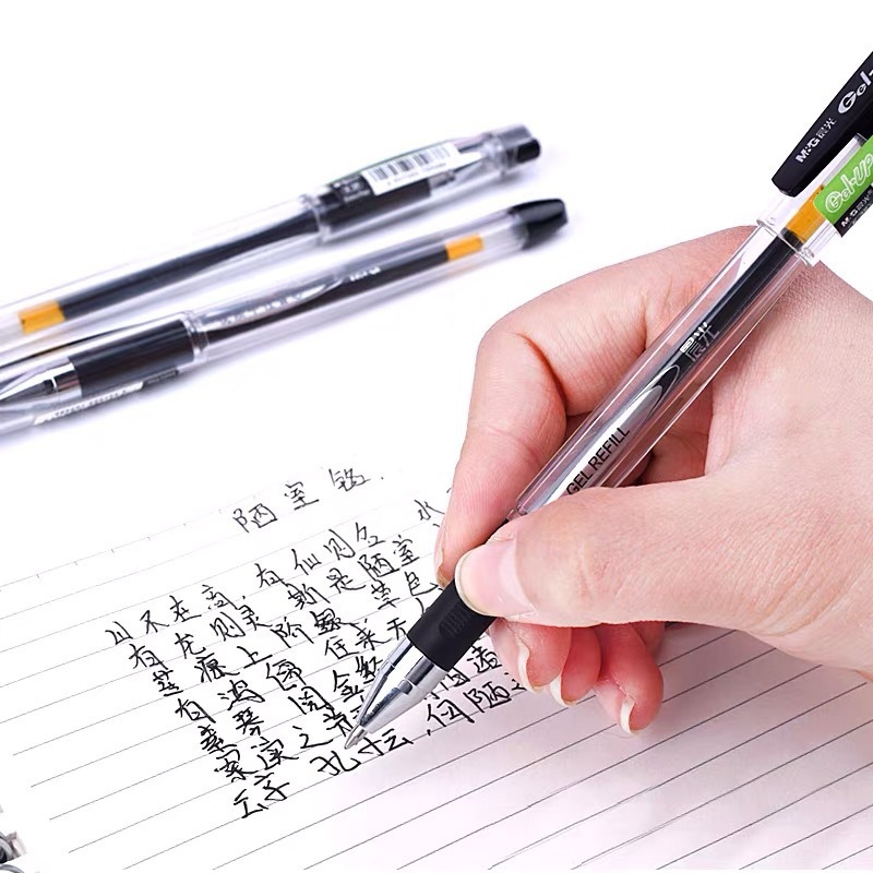晨光K39中性笔办公用签字笔0.7mm子弹头粗水笔练字书法教师红水笔|undefined