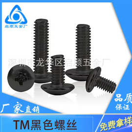 TM黑色十字槽机螺钉伞头螺丝大扁头螺栓M2M2.5M3M4M6厂家现货批发