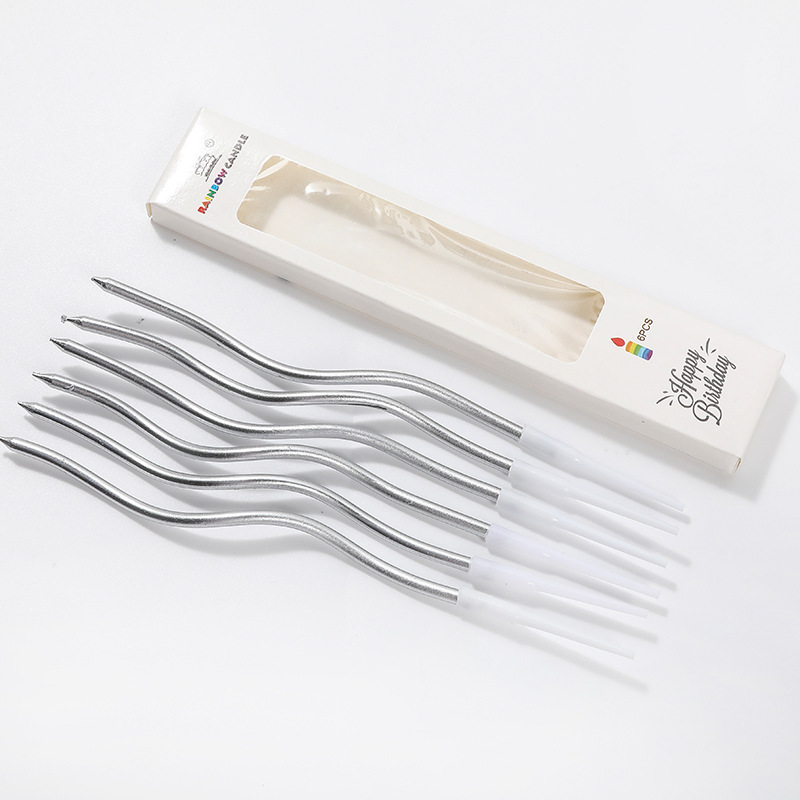 10 cajas de velas curvas-plata