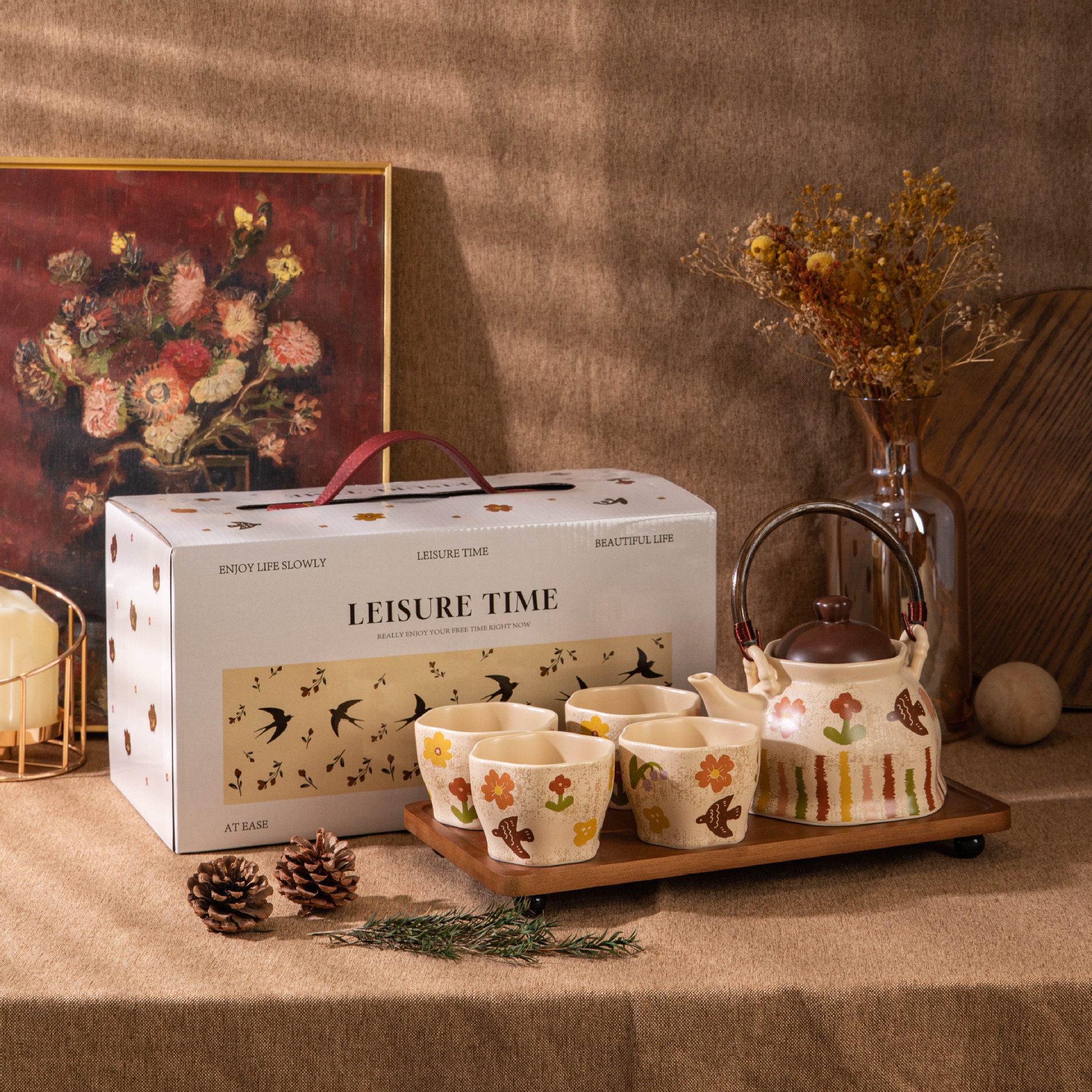New Yan Yu Xian Shi ceramic waterware set, home decoration for new home, practical gift for bride and newlyweds
