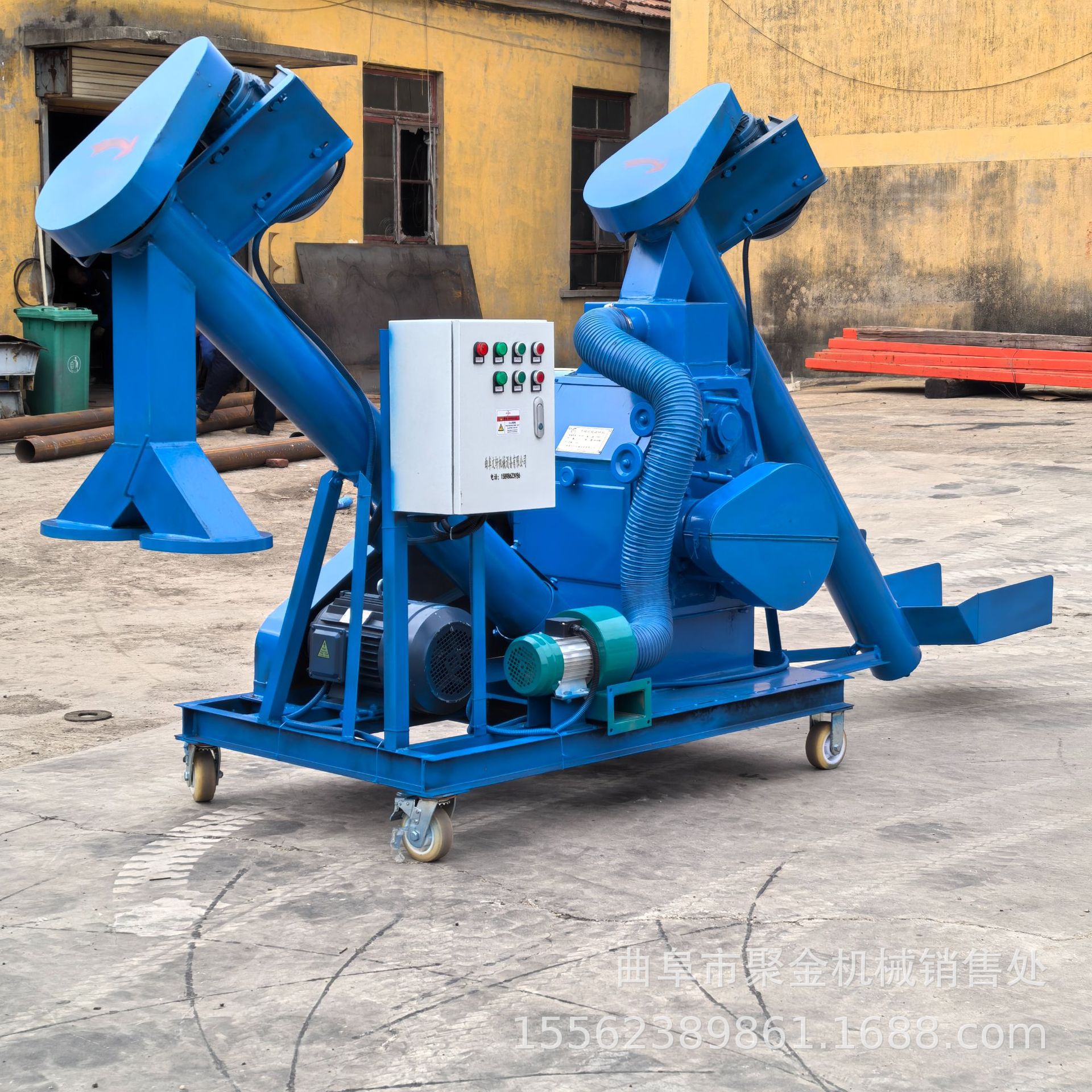 对辊粮食粉碎机除尘高粱玉米四六瓣粉碎机对辊挤扁机破碎机