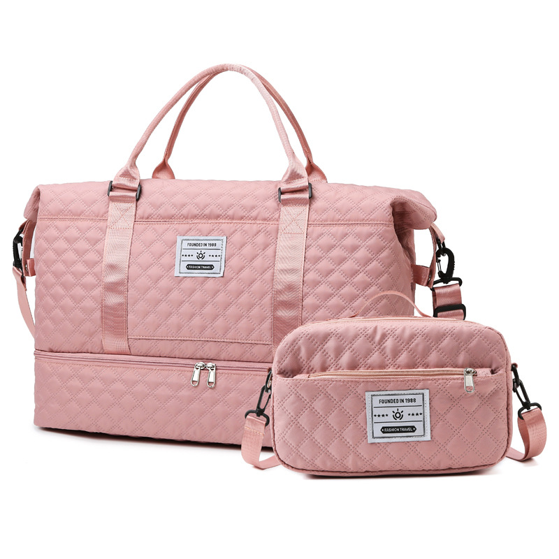 Estilo coreano bordado rómbica hilo bolsa de maternidad bolsa de almacenamiento crossbody portátil Madre y niño bolsa de yoga bolsa de fitness bolsa de viaje de gran capacidad