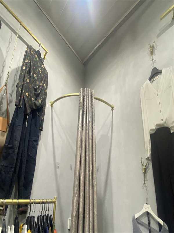 Wrought Iron Clothing Store Fitting Rod, Door Curtain Rod, Wall-Mounted Clothes Rod, Curved Right-Angle Fitting Room Rod, Shower Curtain Rod, U-Shaped Rod