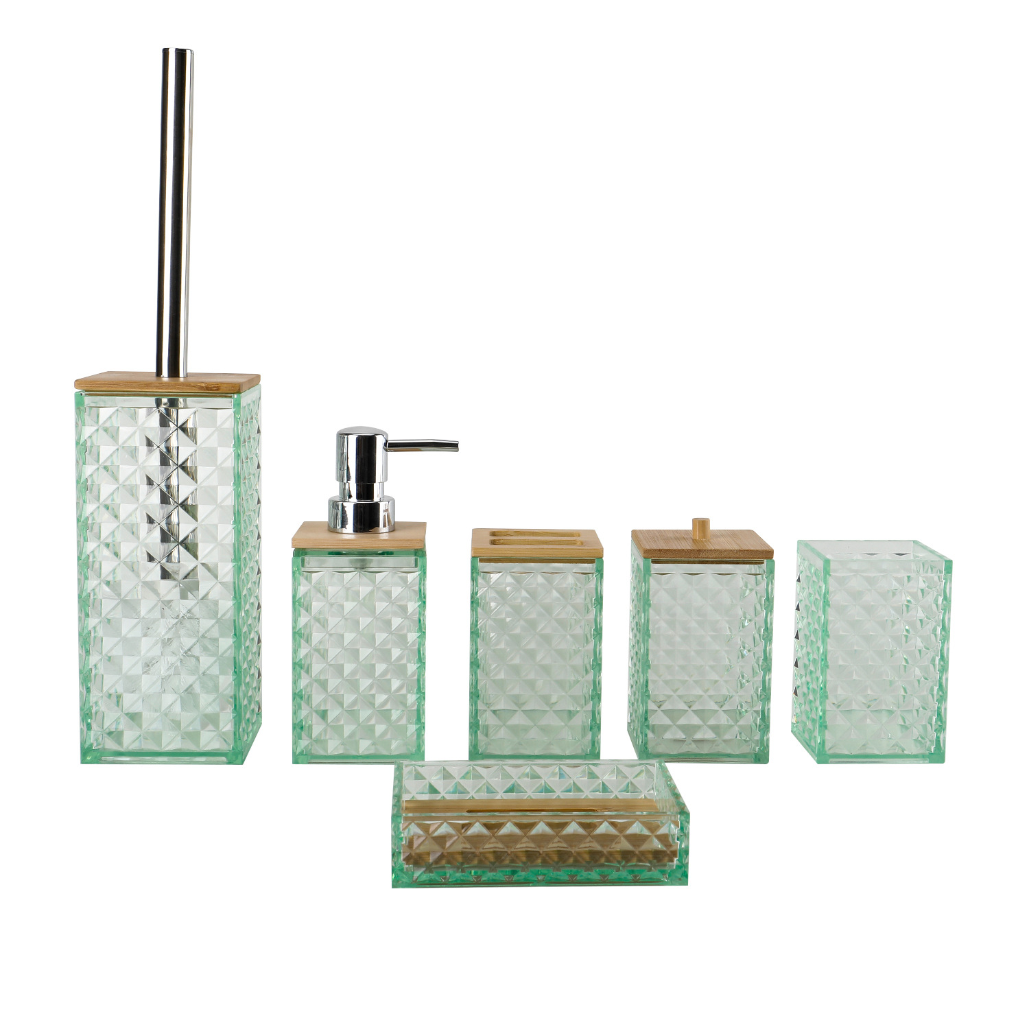 5002-6 Cubierta de bambú Set de seis piezas - Morandi Green