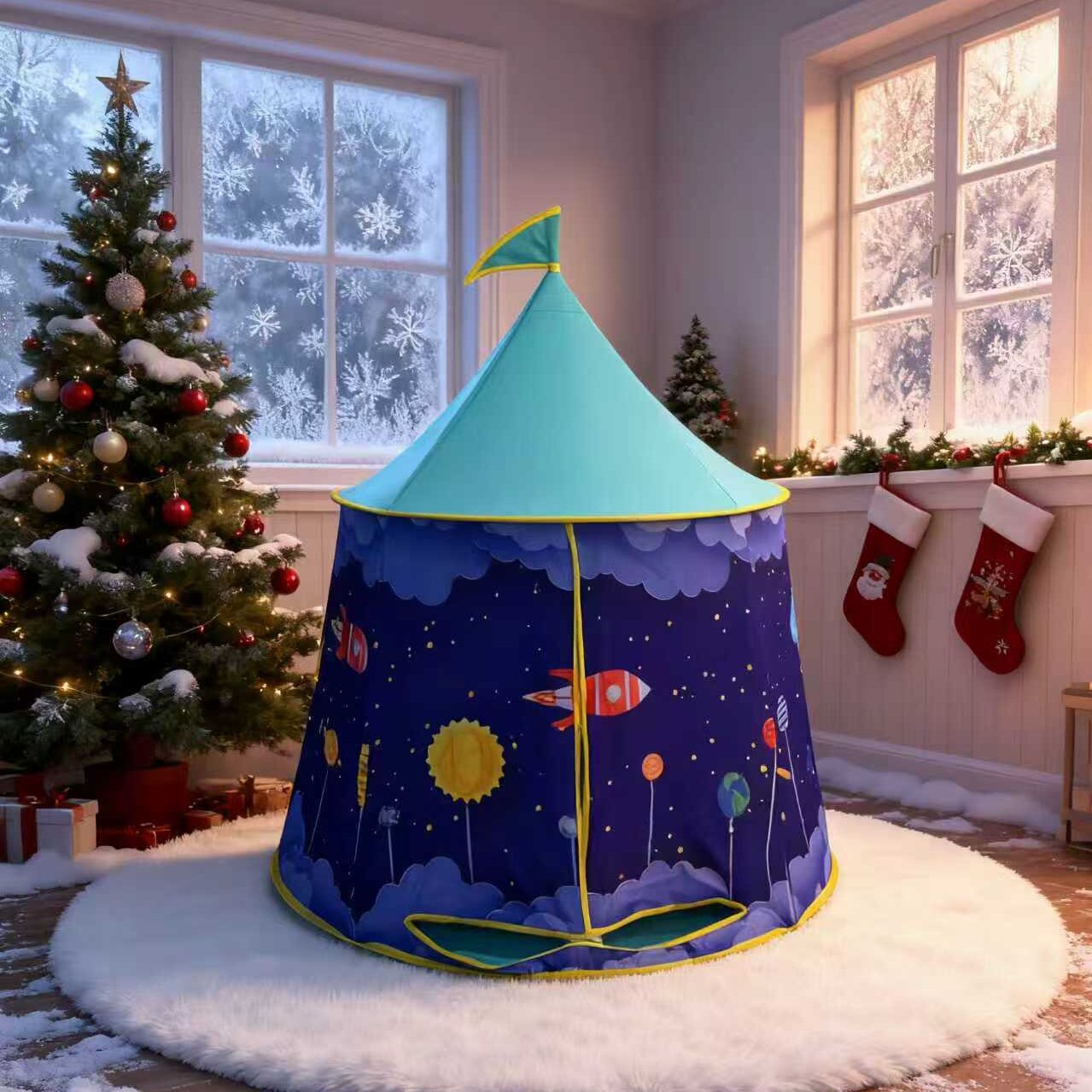 Procesamiento personalizado tienda de campaña para niños princesa castillo secreto casa de juegos bebé cama interior portátil pequeña tienda de campaña