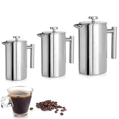 304 stainless steel French press pot hand brewed coffee pot double layer French filter press pot tea maker tea maker brewing pot