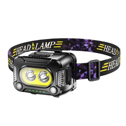 Cross-border high-intensity sensor headlamp outdoor headlamp rechargeable helmet work light wholesale super bright camping emergency light