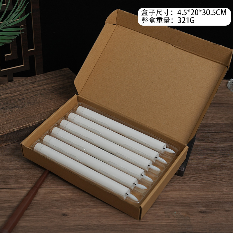 Luz de vela de varilla larga led boca de onda bala control remoto vela electrónica boda boda Navidad vacaciones luces decorativas