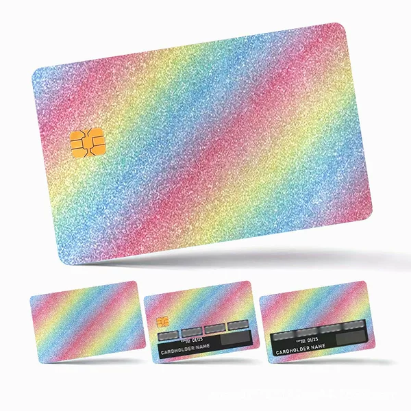 Amazon Foreign Trade Explosions Handfeel Flash Diamond Card Sticker Credit Card Bank Card Sticker Bus Card Decorative Flash Film Sticker