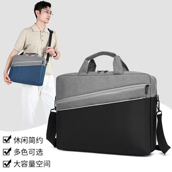 New Style Single-Shoulder Laptop Bag for Business and Leisure, 15.6inch Oxford Cloth Water-Resistant Large-Capacity Briefcase Wholesale