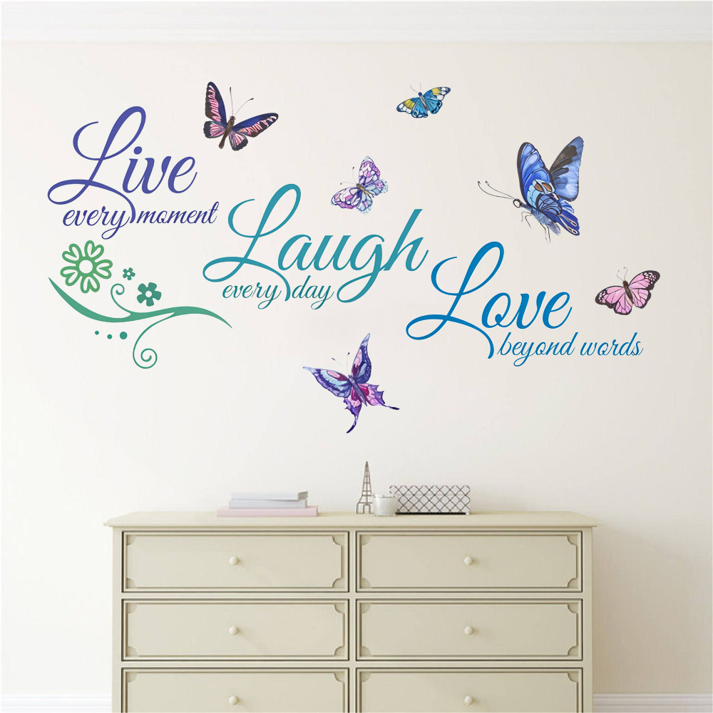 Amazon English live laugh love bedroom living room bathroom porch home decoration wall stickers self-adhesive