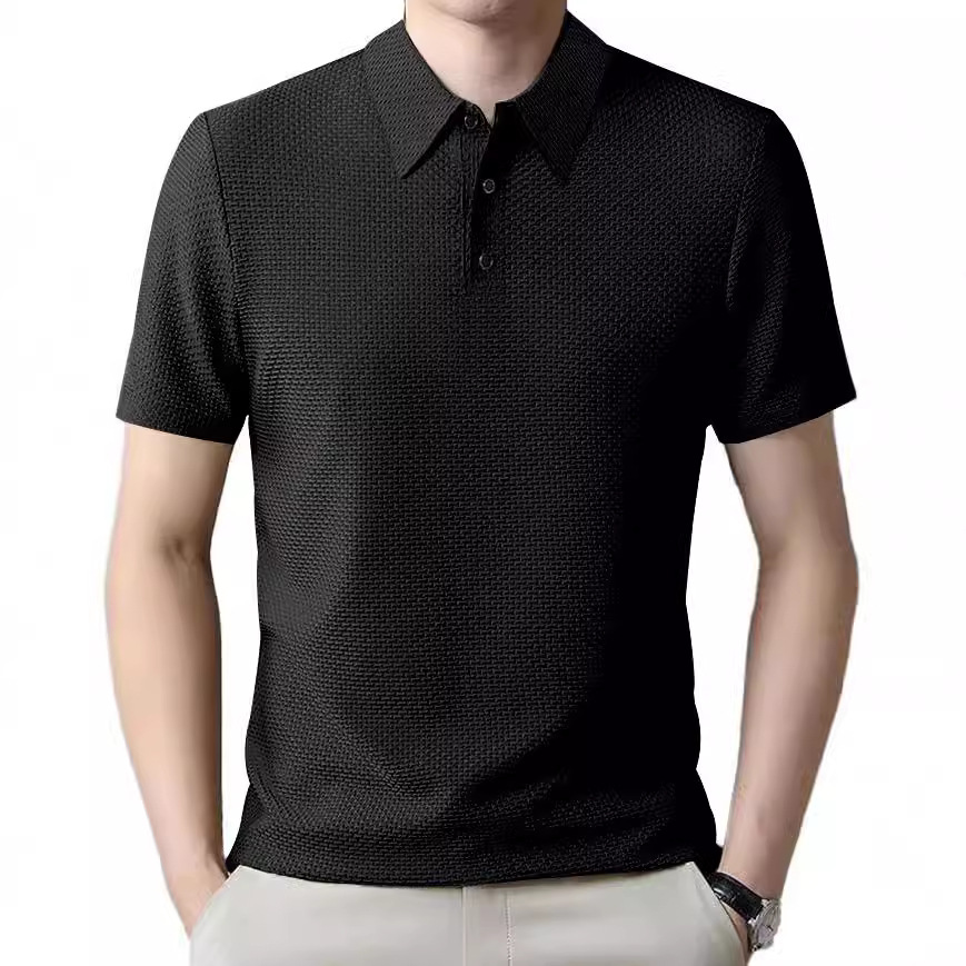 Comercio exterior transfronterizo 2026 verano nuevo hombre camiseta de manga corta polo camiseta europea y americana botón camiseta casual pesada