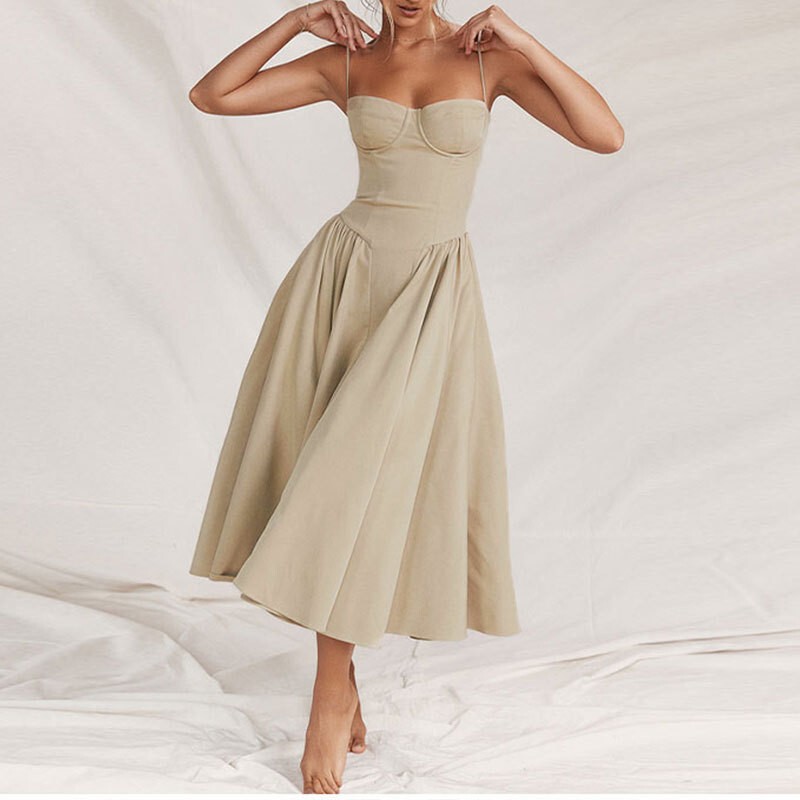 Amazon's Summer Hot-Selling Cross-Border Strapless Dress, New Waist-Cinching Fashionable and Sexy Red Spaghetti Strap Dress for Women Amazon's Summer Hot-Selling Cross-Border Strapless Dress, New Waist-Cinching Fashionable and Sexy Red Spaghetti Strap Dress for Women