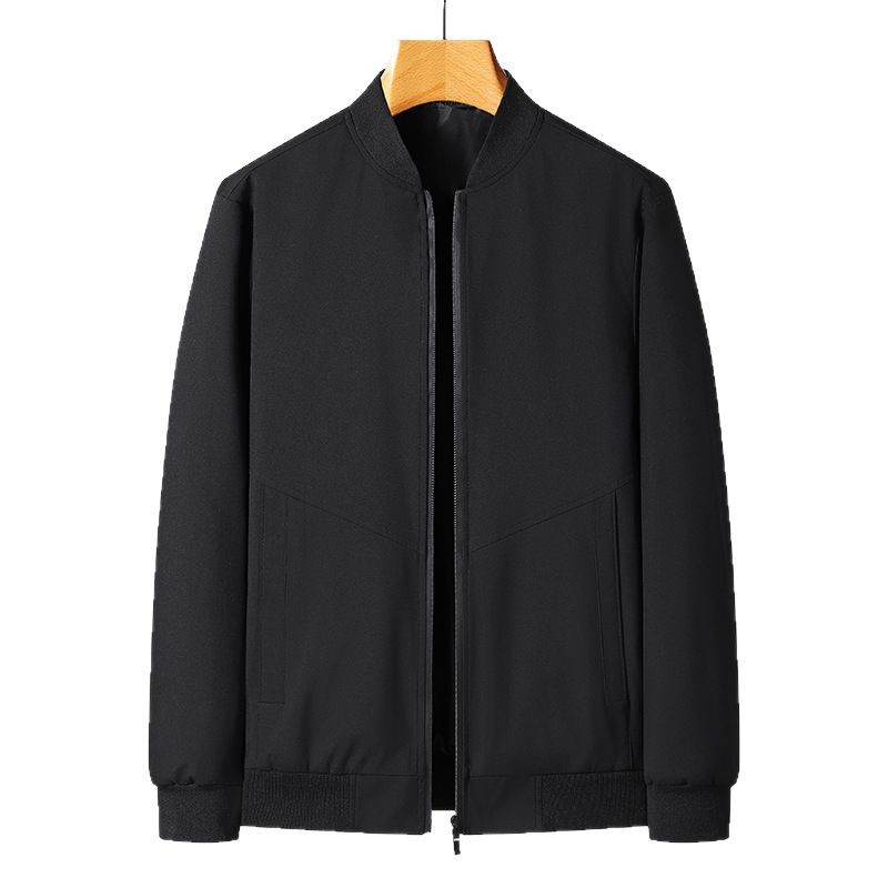 Primavera y otoño a prueba de viento, impermeable y resistente al desgaste, ocio simple, ropa de otoño para hombres, chaqueta de cuello vertical, chaqueta de vuelo de marca de moda