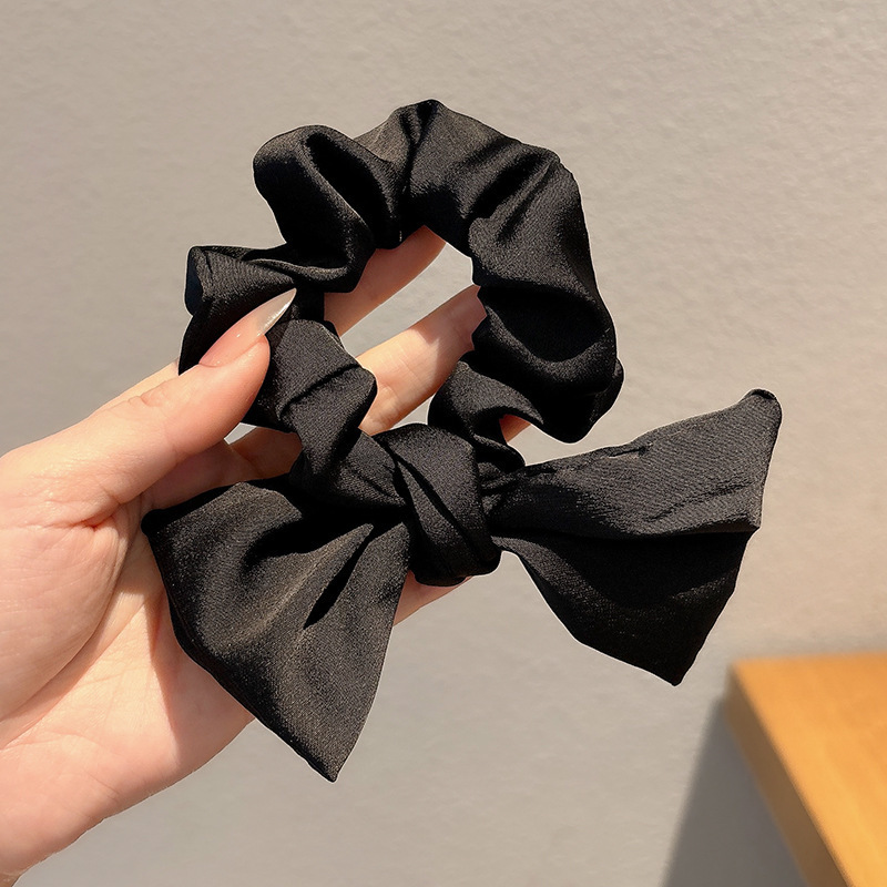 7#검은색 리본머리끈-12cm